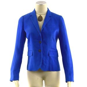 J. CREW Schoolboy Blazer Summer Linen Blue Sz 2